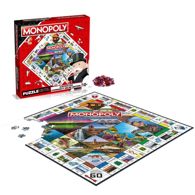 1000pc 53cm Monopoly Australian Community Relief Jigsaw Puzzle Family Game 10y+