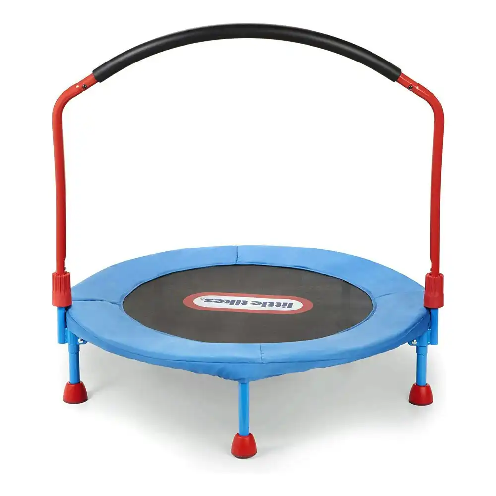 Little Tikes 3' Easy Store Folding Indoor Trampoline w/ Bar Fun Toy Kids/Toddler