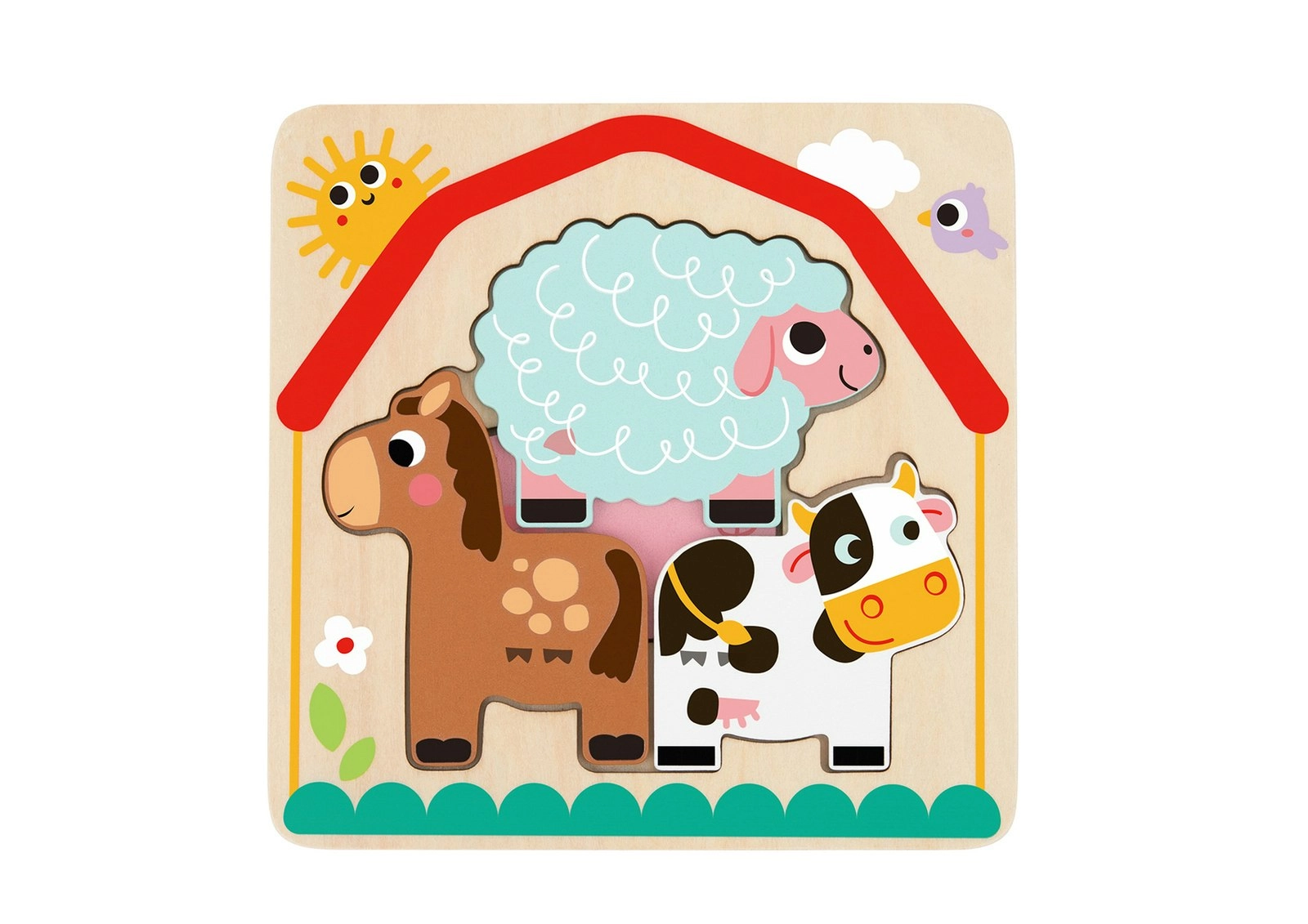 Tooky Toy Multi-Layered Farm Animal Children's/Kids Learning Game/Puzzle 12m+