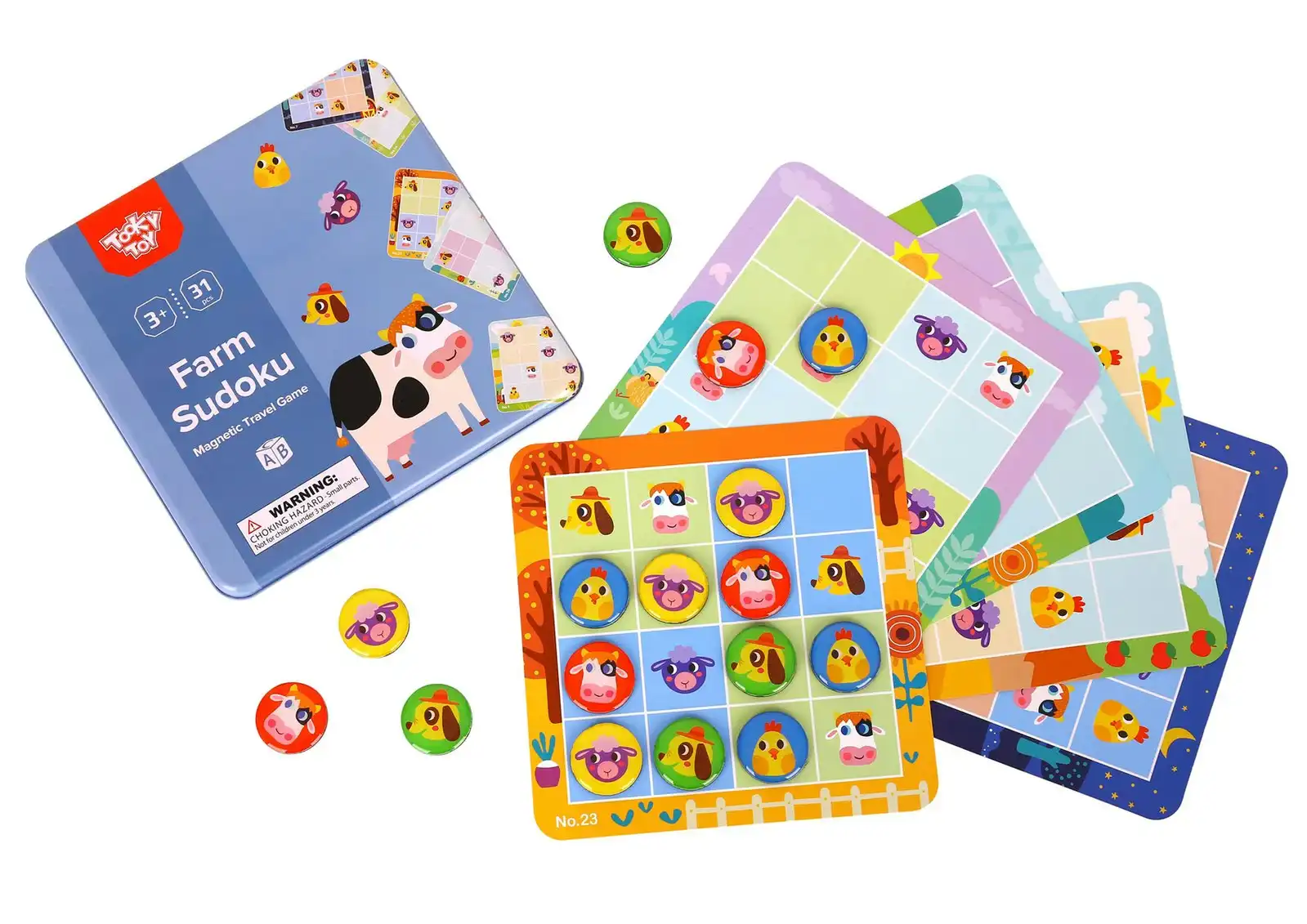 Tooky Toy Kids/Children's Farm Themed Sudoku Tabletop Educational Fun Game 3+
