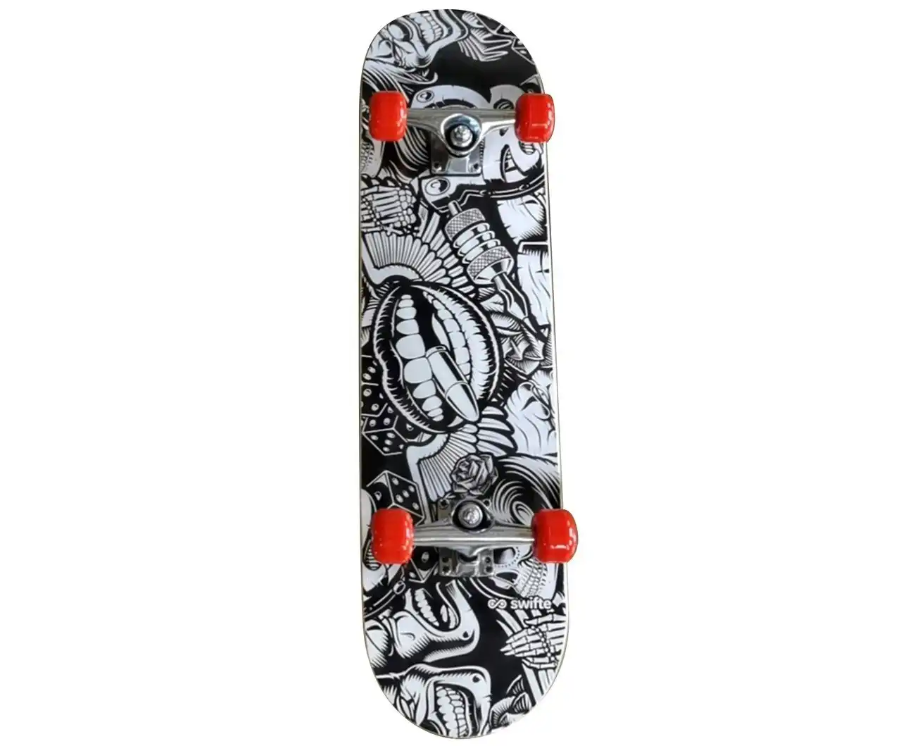 Swifte 31 X 8" Skateboard - Clown And Skulls