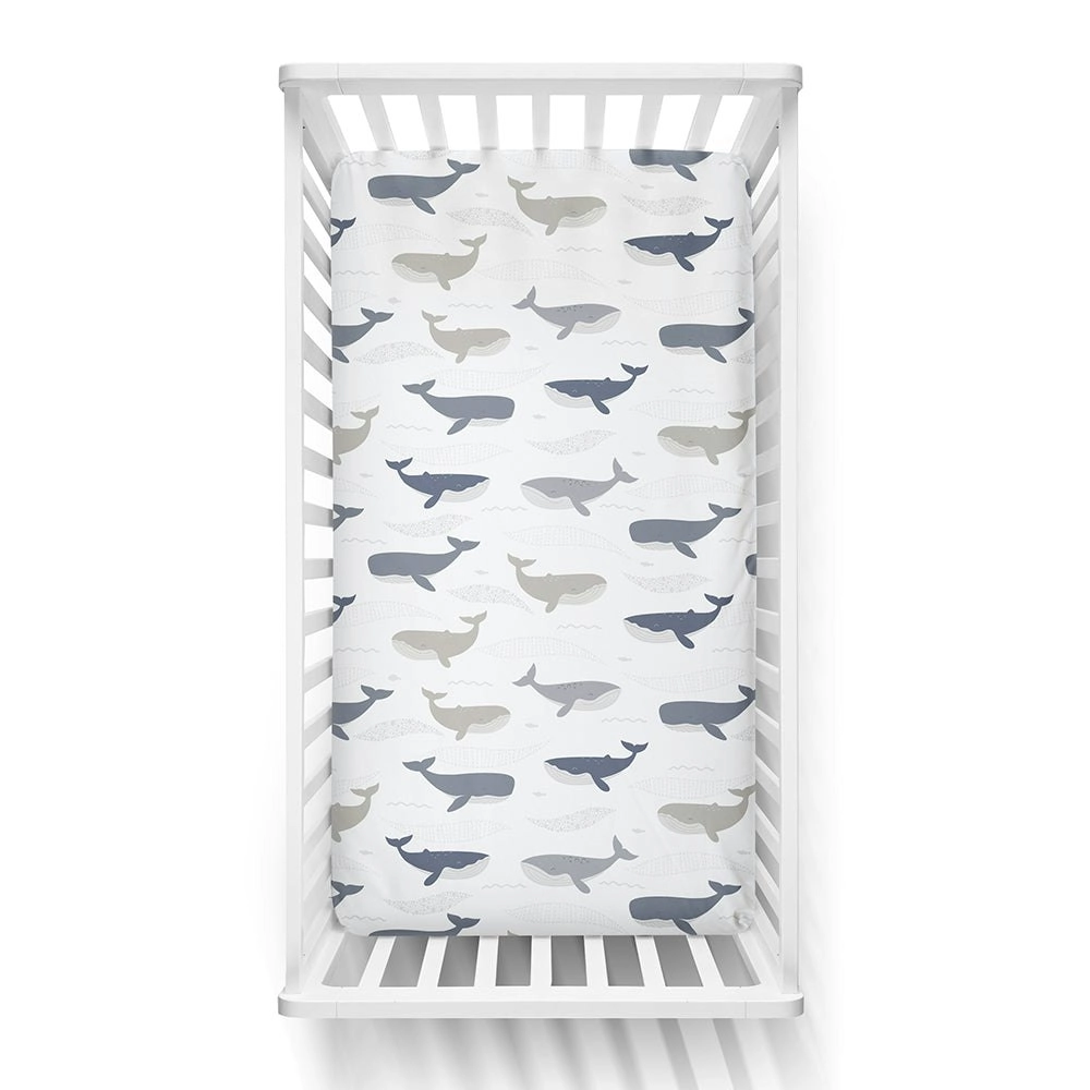 Lolli Living | Cot Fitted Sheet - Whales