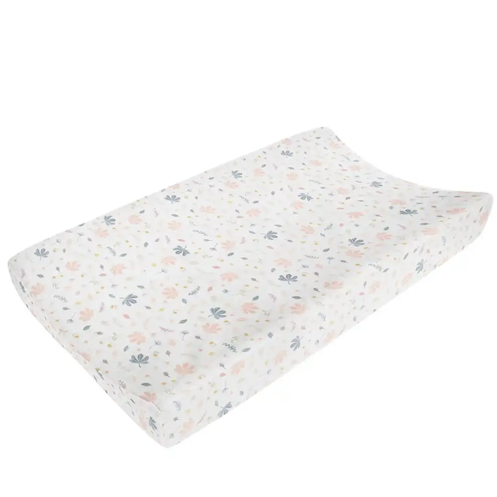 Living Textiles | Organic Muslin Change Pad Cover - Botanical