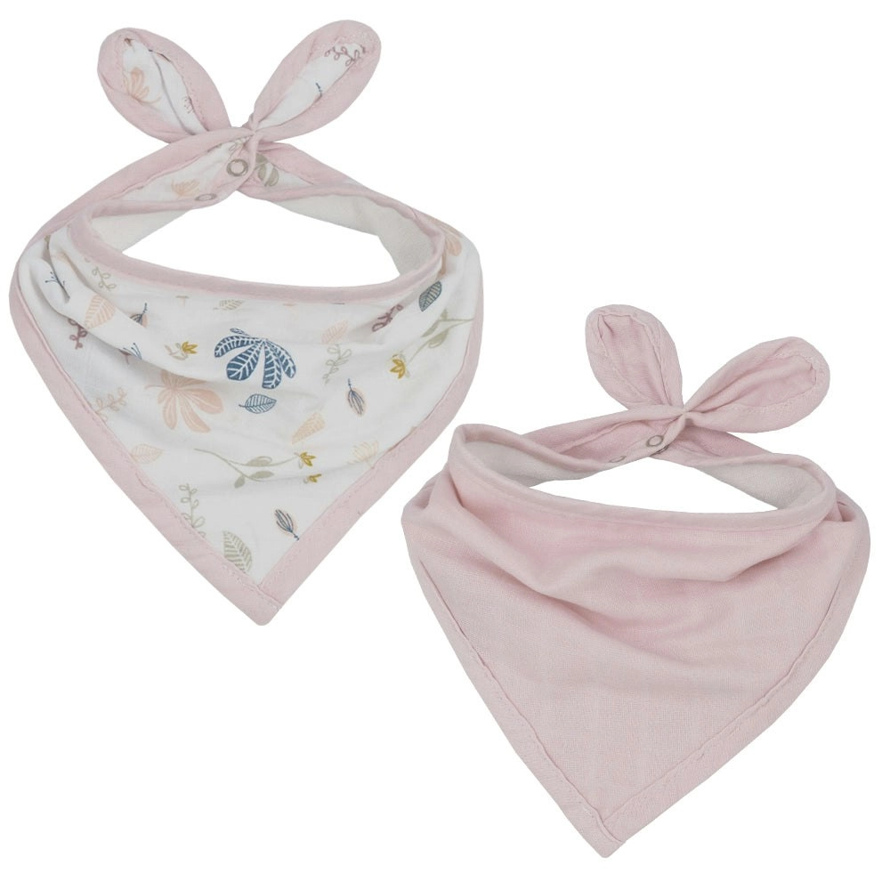 Living Textiles | 2pk Organic Bandana Bib - Botanical