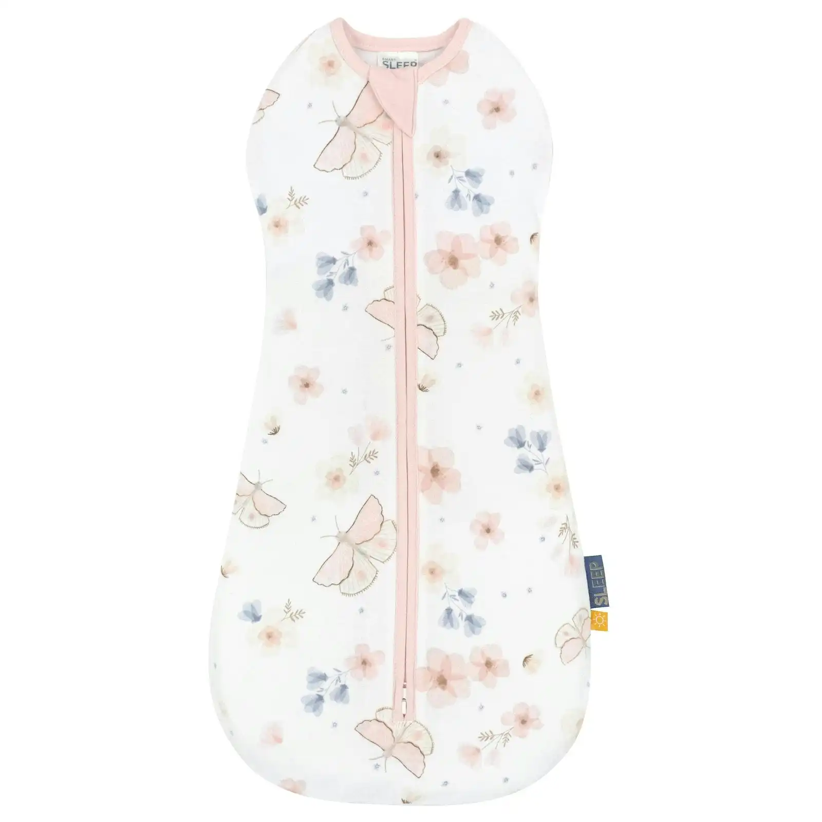 Living Textiles | Smart Sleep Zip Up Swaddle 0-3mths 0.2TOG - Butterfly