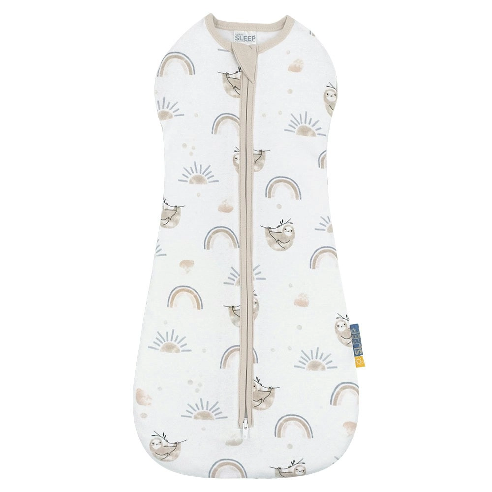 Living Textiles | Smart Sleep Zip Up Swaddle 4-12mths 0.2TOG - Happy Sloth