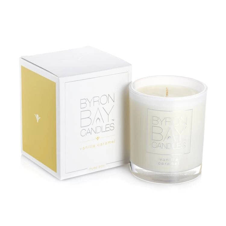 Byron Bay Candles | Large 50 Hour Scented Pure Soy Candle - Vanilla Caramel