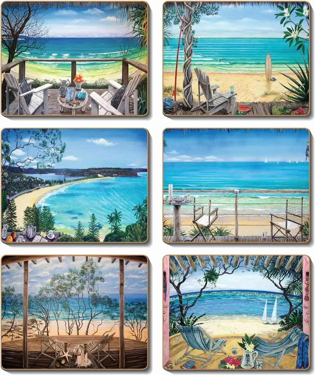 Cinnamon | Coastal Verandahs Coasters Set of 6