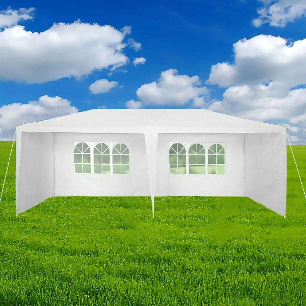 6-Panel Glossy White Marquee Party Tent for Outdoor Events (UV & Water Resistant) - 3x6m (40 Person Capacity)