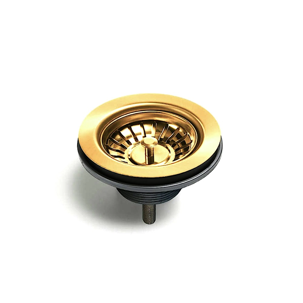 Oliveri Basket Waste with Extended Screw Length Brushed Gold for Kitchen Sink AC14-AU-EXT