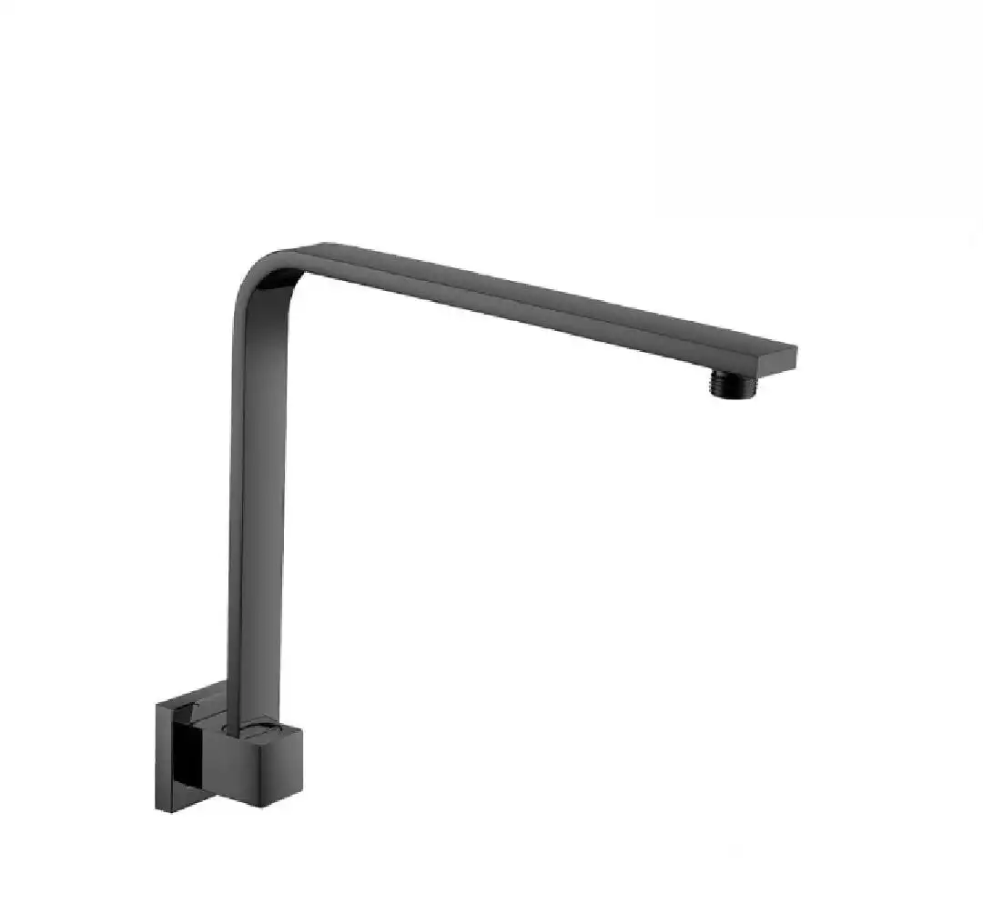 Fienza Square Fixed Gooseneck Arm 350mm Matte Black 422113