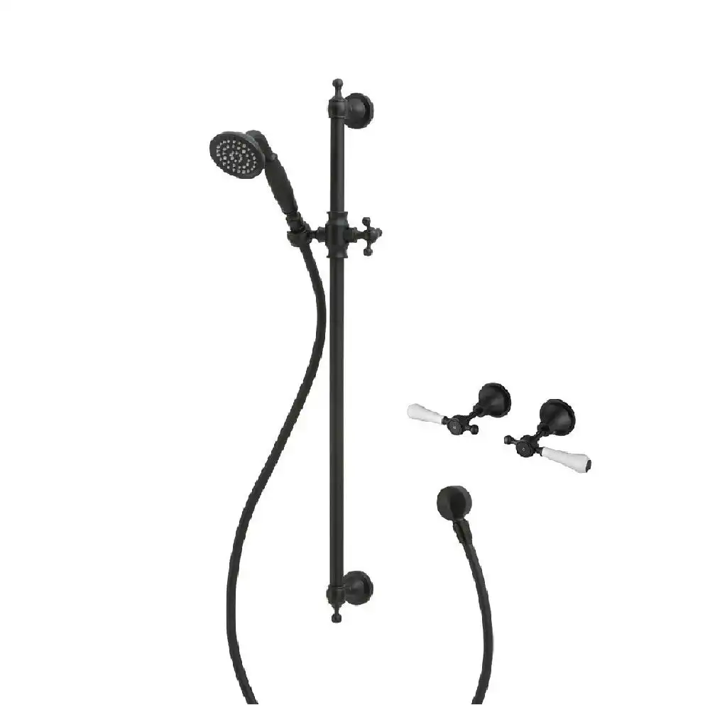 Fienza Lillian Lever Rail Shower Set Matte Black 339103BK