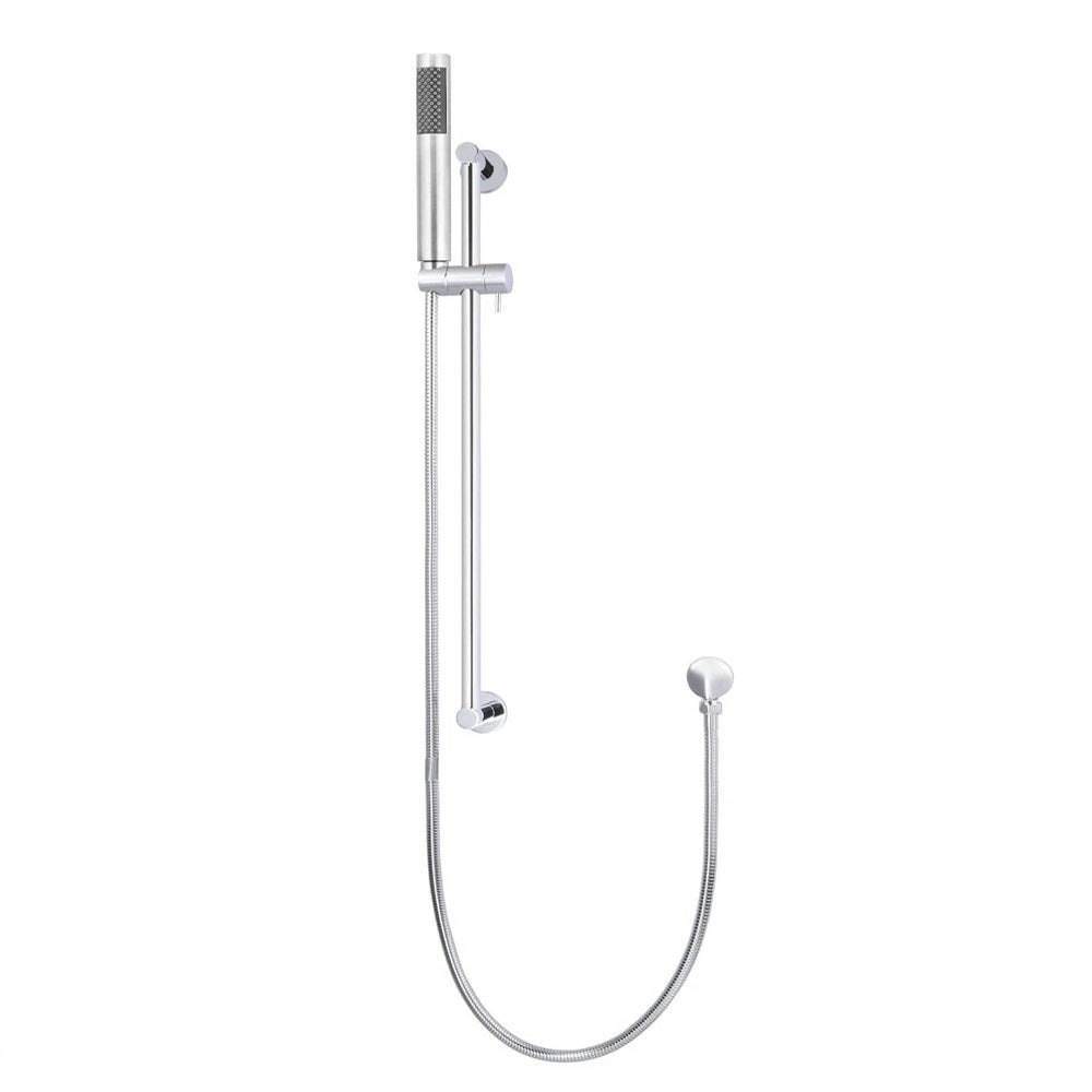 Meir Round Hand Shower on Rail Column, Single Function Hand Shower Chrome MZ0402-R-C