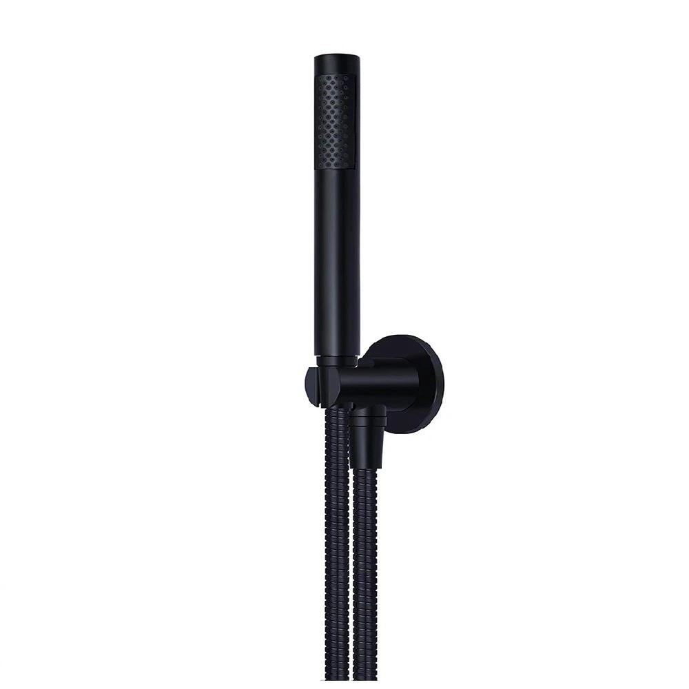 Meir Round Hand Shower on Fixed Bracket Matte Black MZ08-R