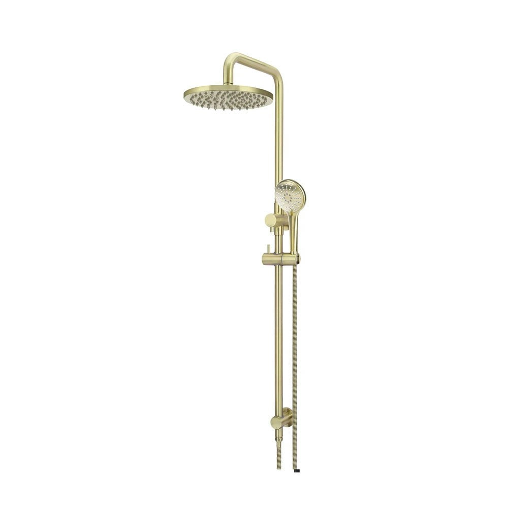 Meir Round Combination Shower Rail 200mm Rose, Three Function Hand Shower Tiger Bronze MZ0704-PVDBB