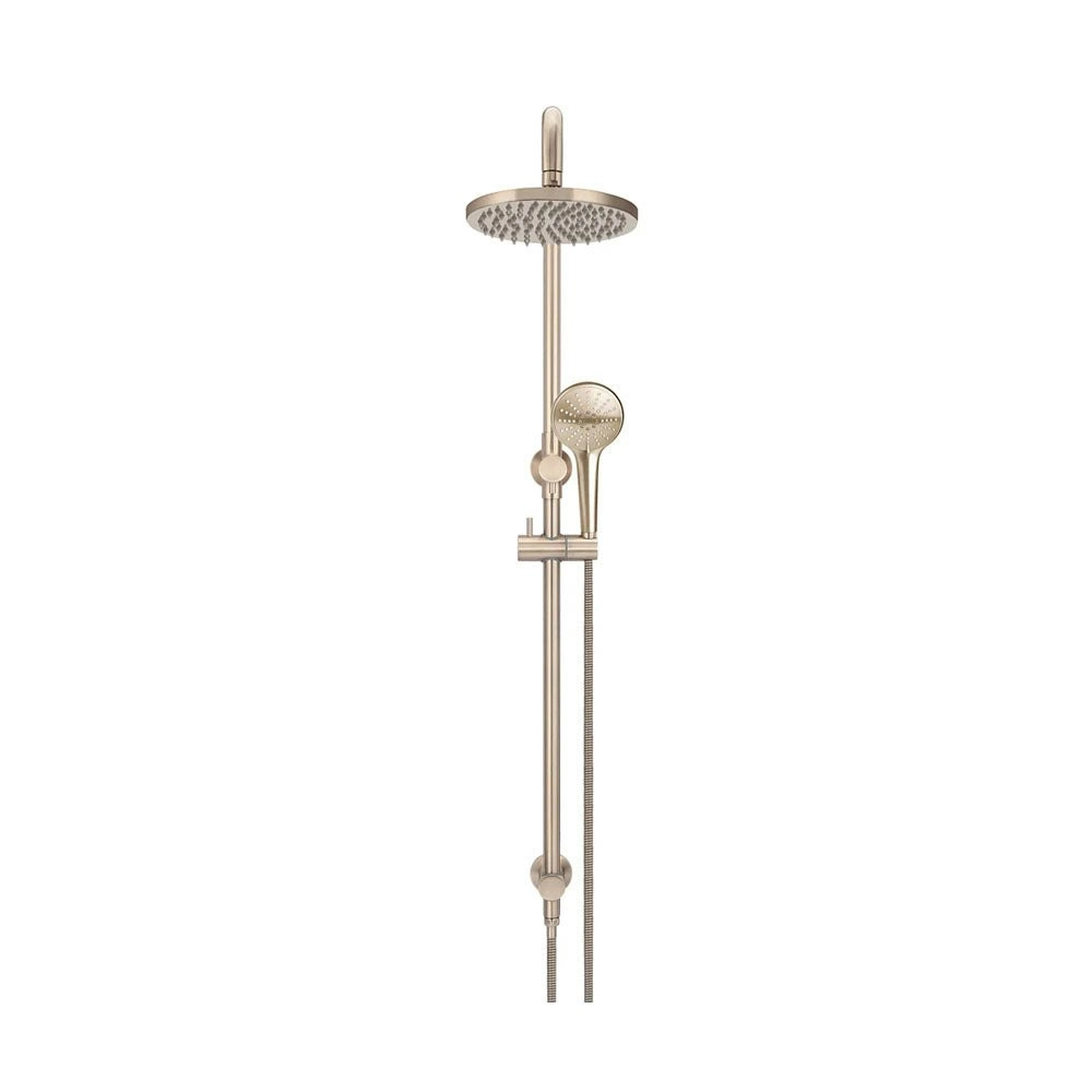 Meir Round Combination Shower Rail 200mm Rose, Three Function Hand Shower Champagne MZ0704-CH