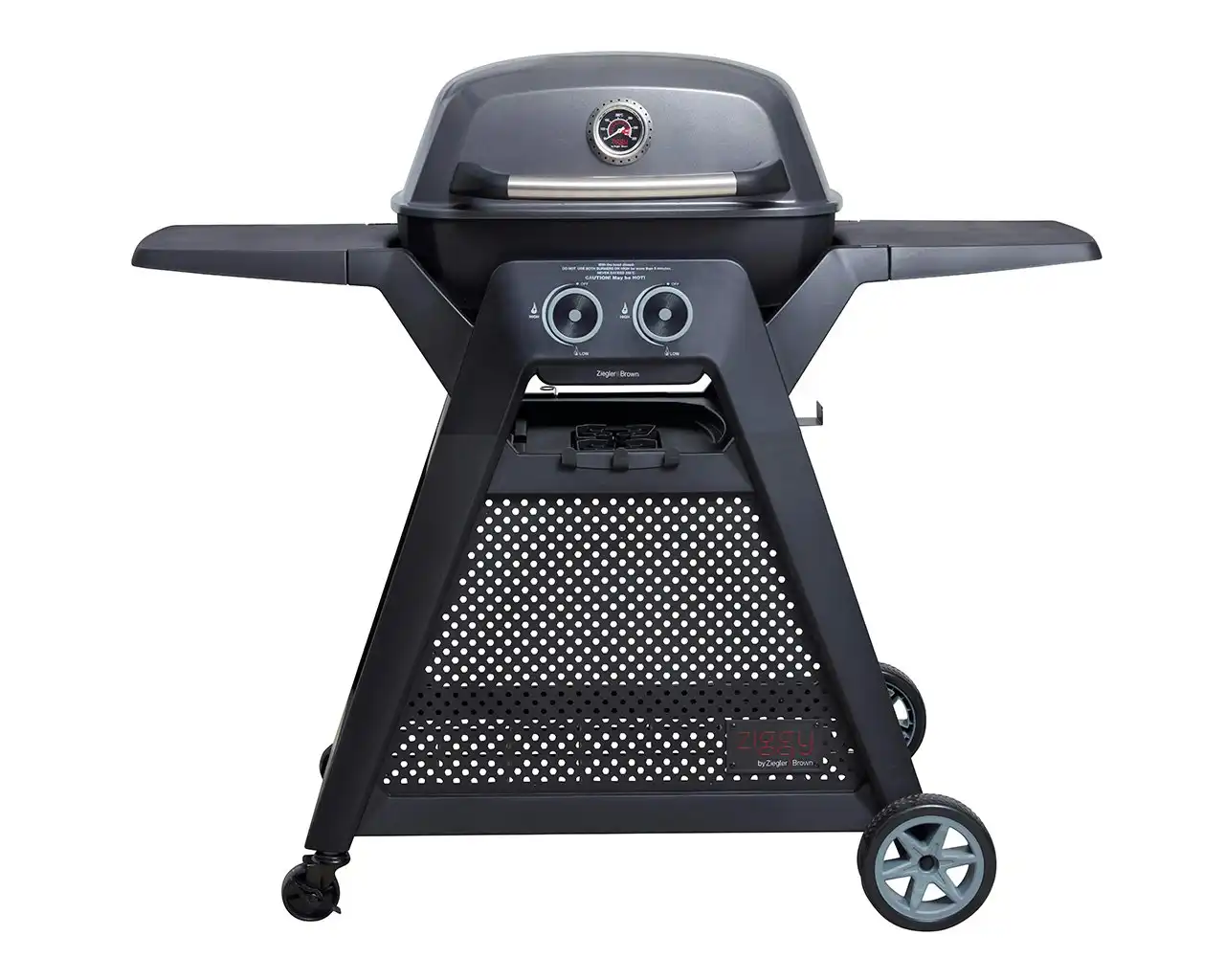 Ziggy Elite Twin Grill LPG BBQ On Cart (Gunmetal Grey)