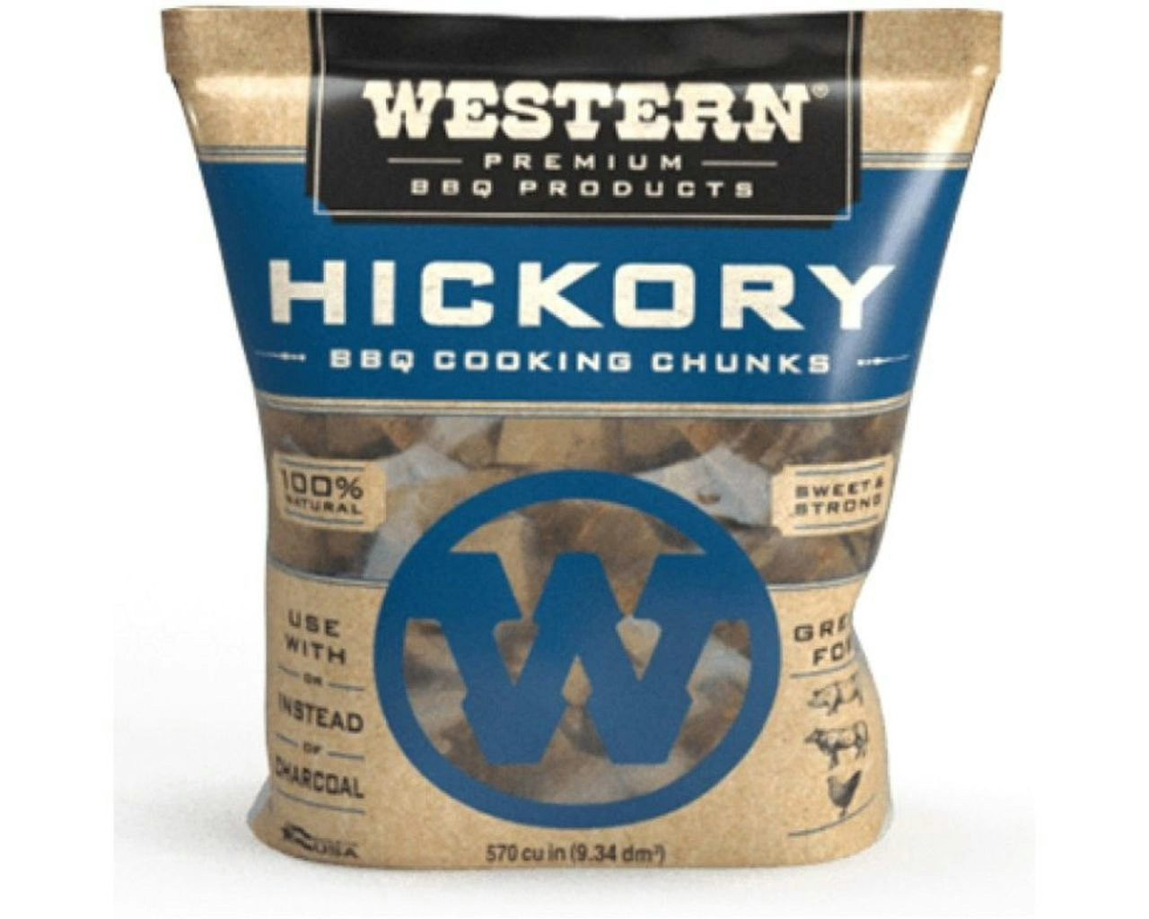 Western Premium Wood Smoking Chunks - Hickory