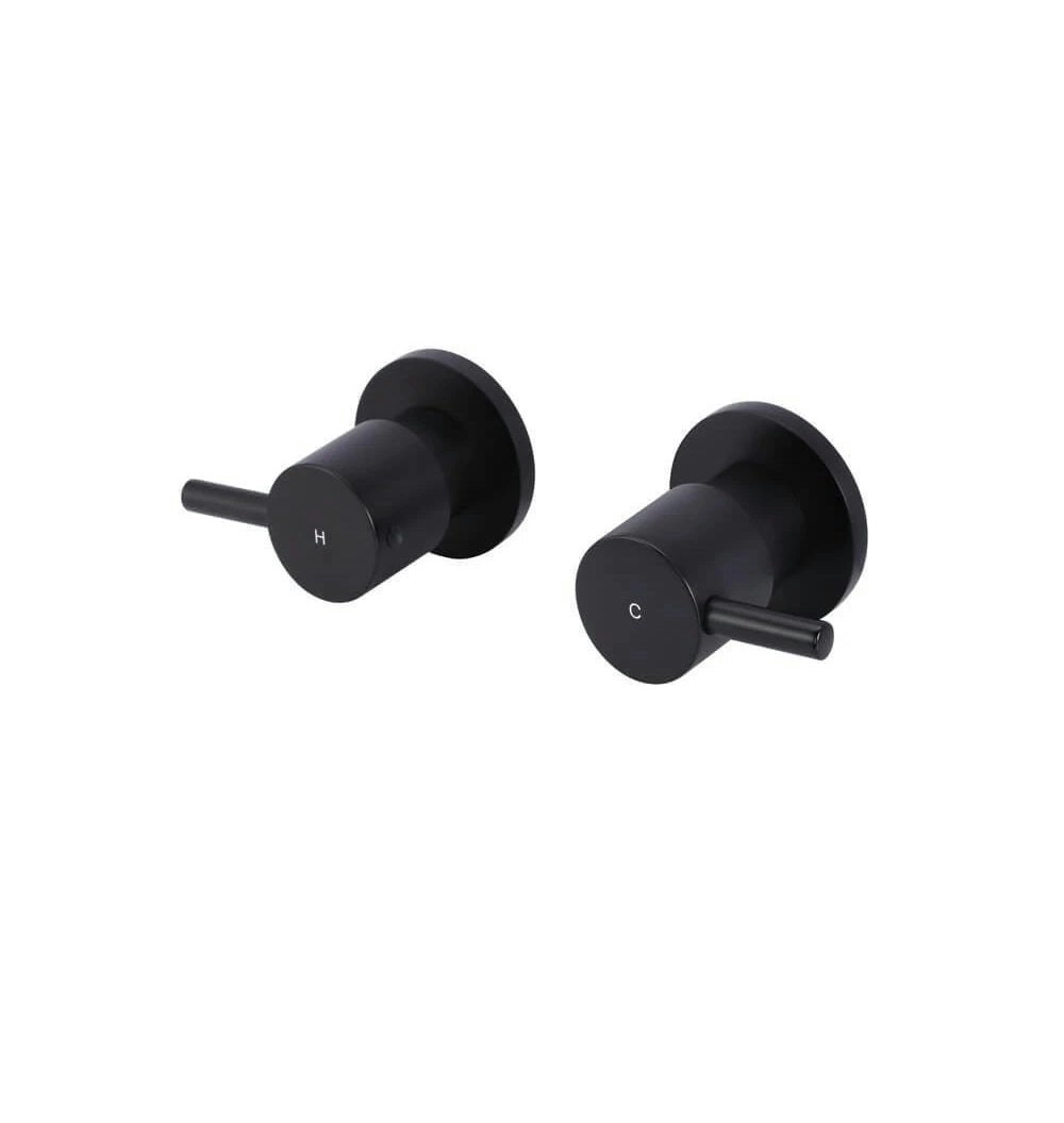 Meir Wall Top Assembly Round Quarter Turn Matte Black MW06