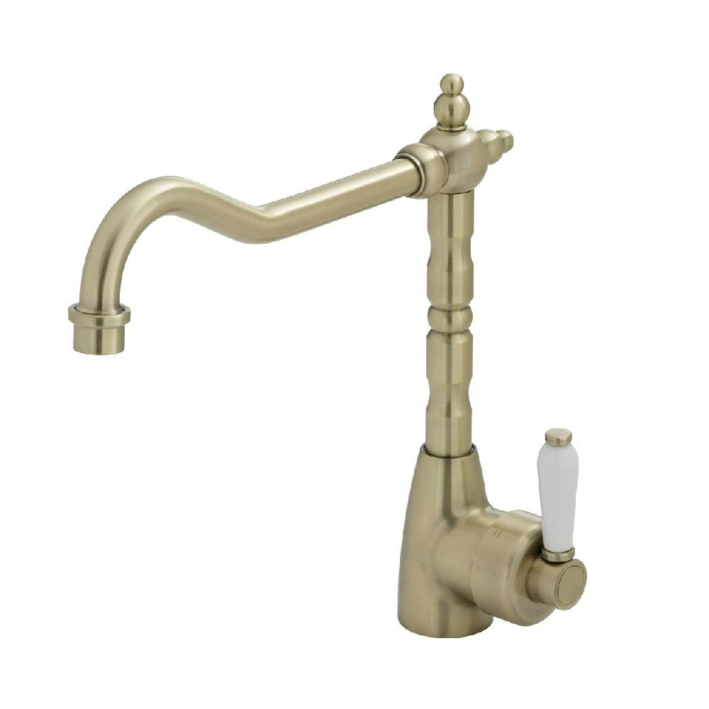 Fienza Eleanor Shepherds Crook Sink Mixer Champagne 202105BB