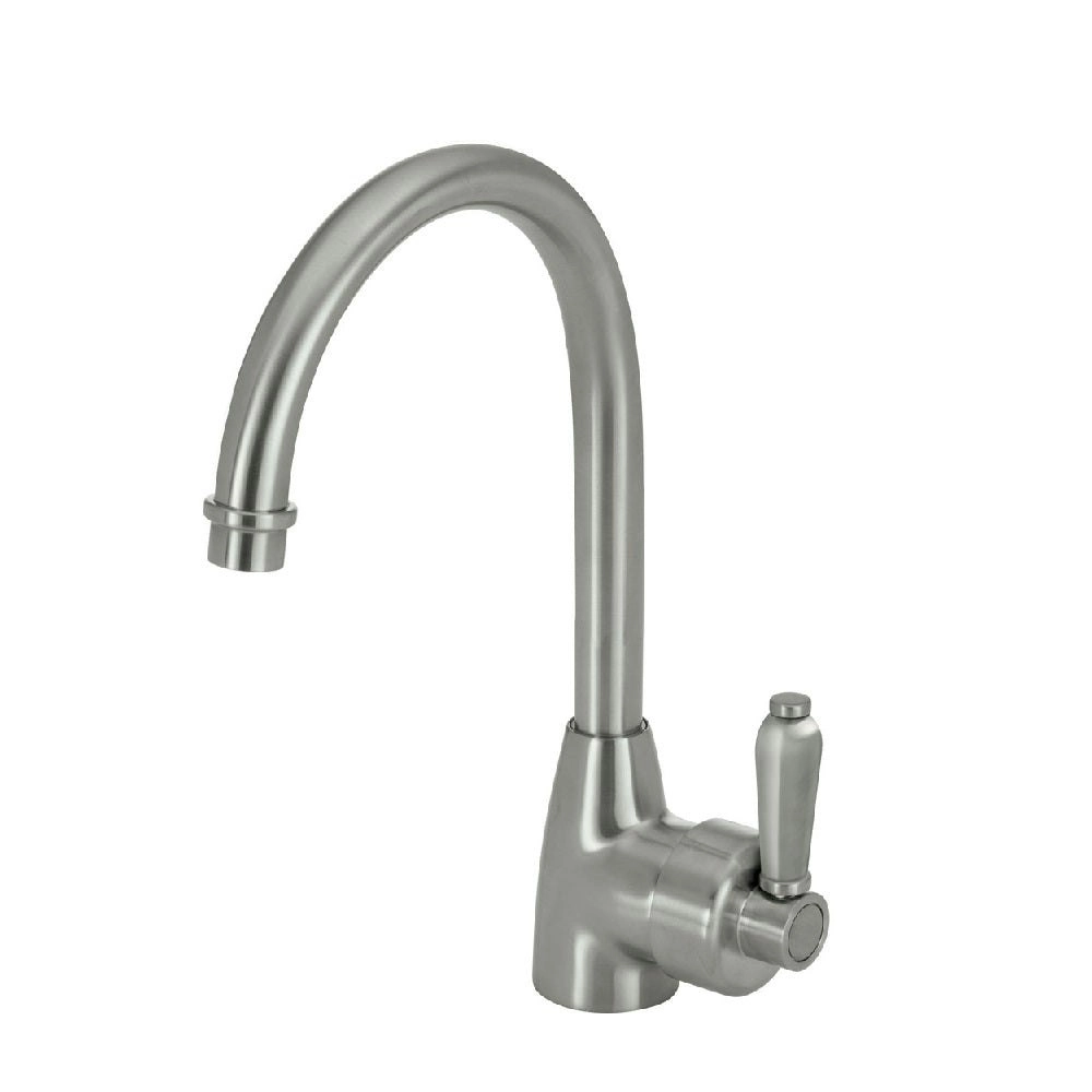 Fienza Eleanor Gooseneck Sink Mixer Brushed Nickel with Brushed Nickel Handle 202109NN