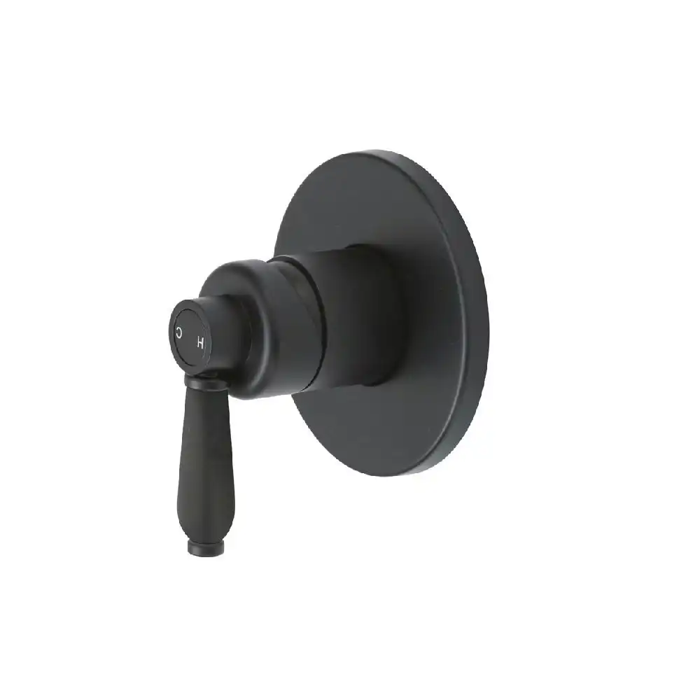 Fienza Eleanor Wall Shower Mixer Matte Black with Matte Black handle 202101BL