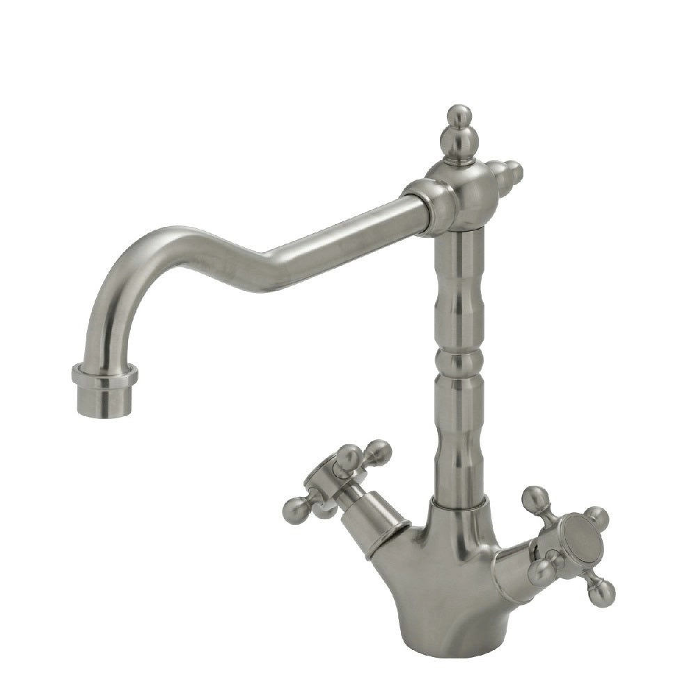 Fienza Lillian Shepherds Crook Sink Mixer Brushed Nickel 336106BN