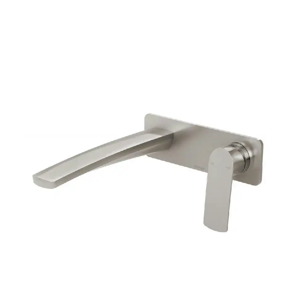 Phoenix Mekko Wall Basin/Bath Mixer Set 200mm Brushed Nickel 115-7810-40