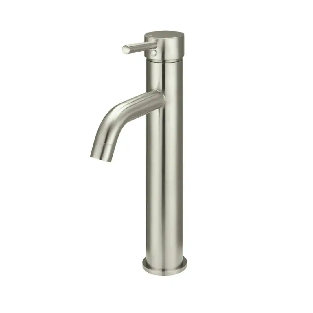 Meir Basin Mixer Round Tall Curved - PVD Brushed Nickel MB04-R3-PVDBN