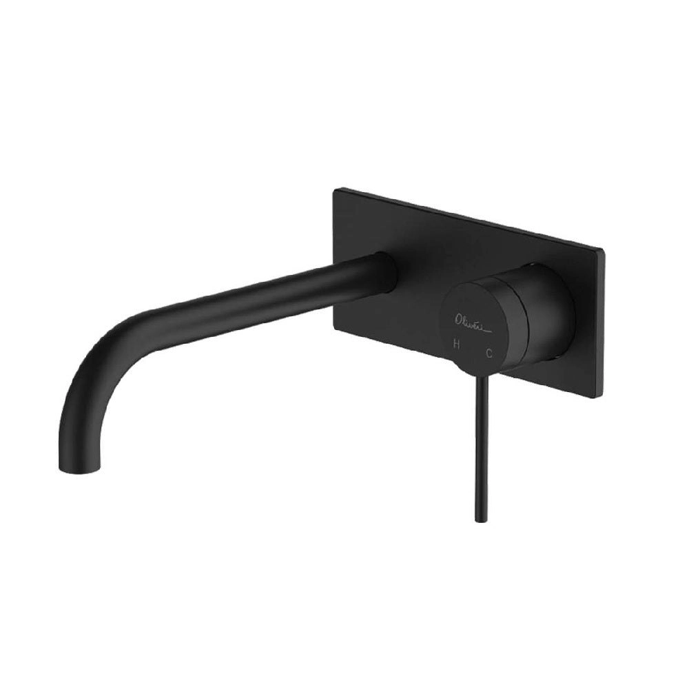 Oliveri Venice Wall Mixer Set Curved Matte Black VE105516MB