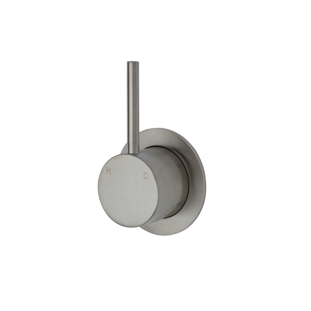 Fienza Kaya Up Wall Mixer Small Round Plate Brushed Nickel 228114BN