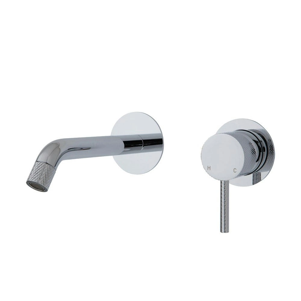 Fienza Axle Basin/ Bath 160mm Wall Mixer Set Round Plate Chrome 231104