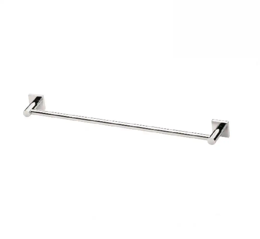 Phoenix Radii Single Towel Rail 600mm Square Plate Chrome RS804 CHR