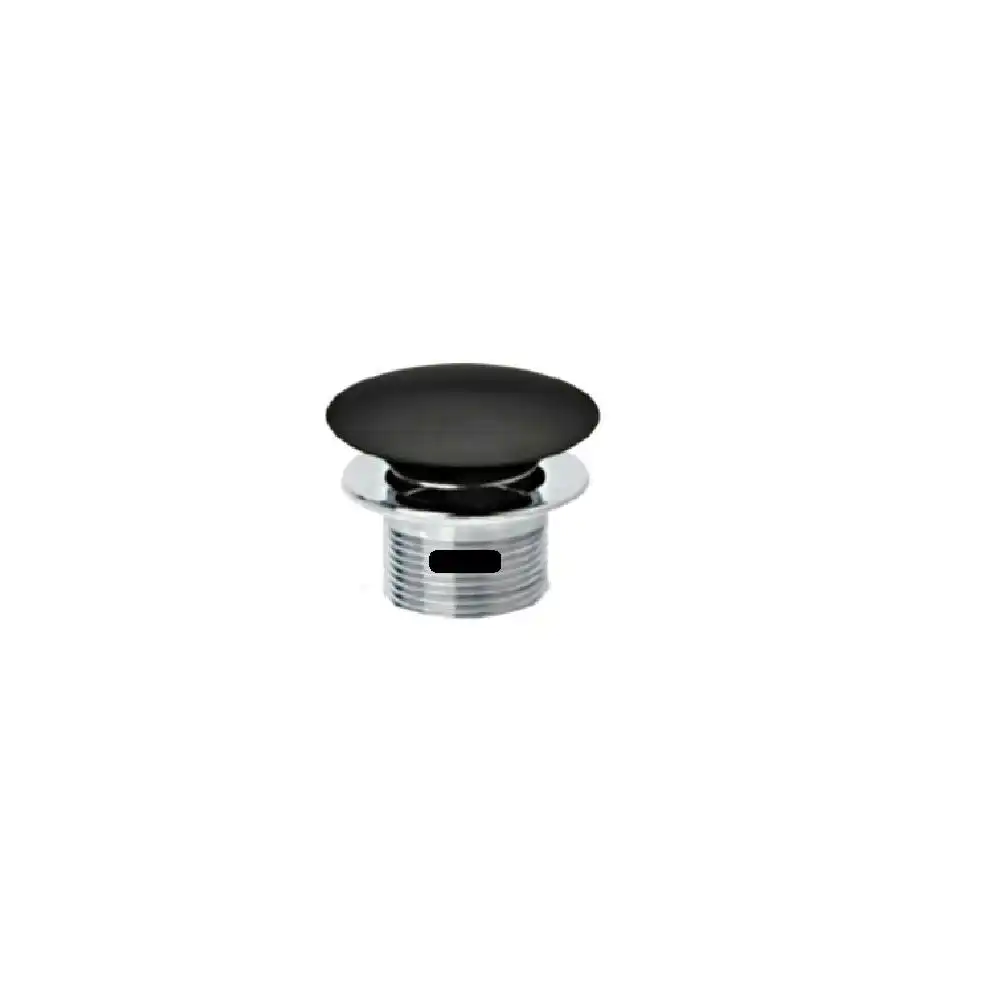 Fienza Bath Pop up Waste Dome 40mm With Overflow Matte Black WAS57B