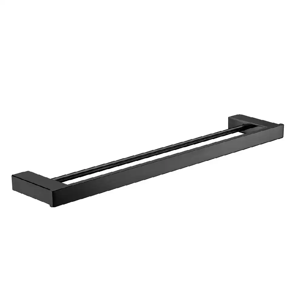 Fienza Koko Double Towel Rail 810mm Matte Black 85008810