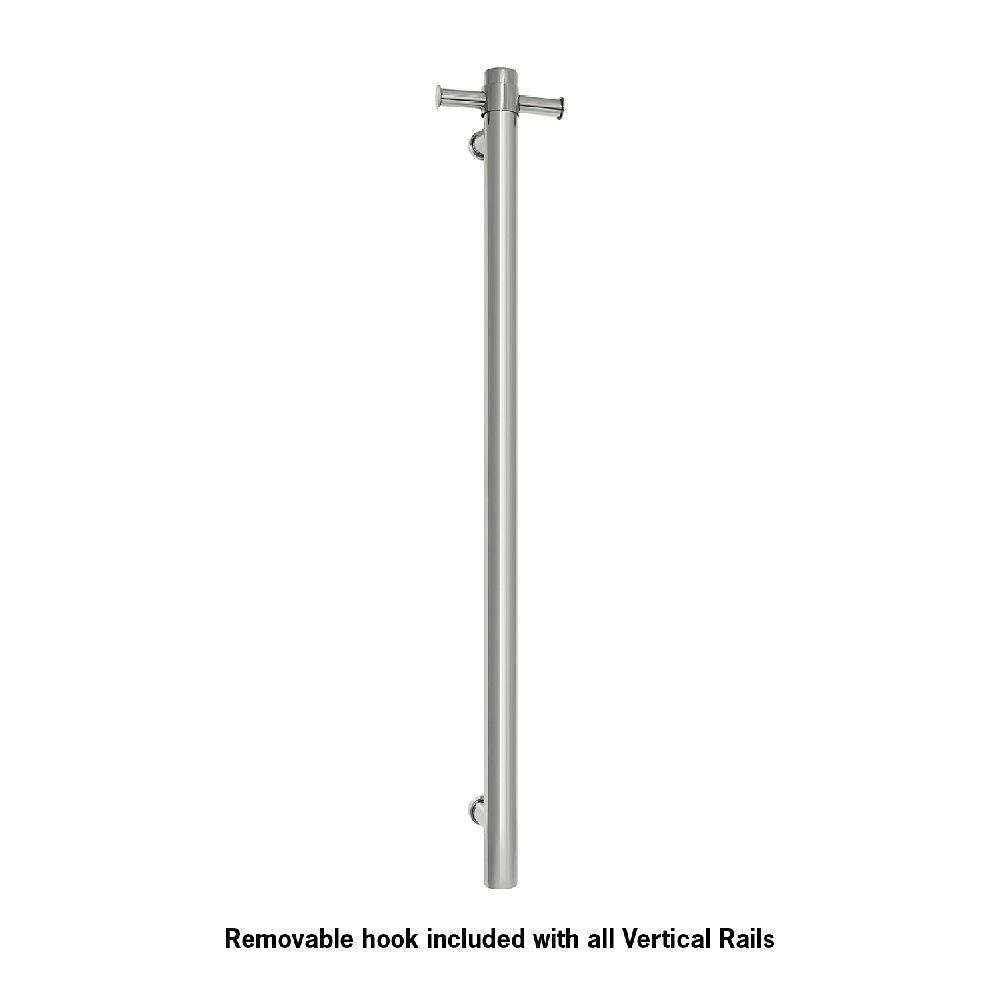 Thermogroup Straight Round Vertical Bar 900x142x100mm (Heated) Polished Stainless Steel VS900H