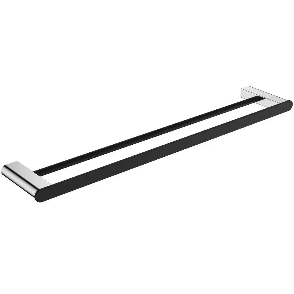 Fienza Lincoln Double 900mm Towel Rail Chrome/ Matte Black 86008800