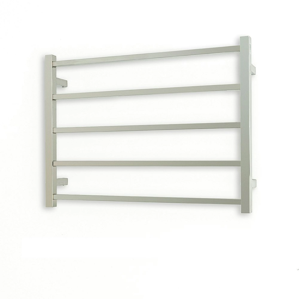 Radiant Polished 750 x 550mm Square Heated Towel Rail (Left Wiring) STR03LEFT