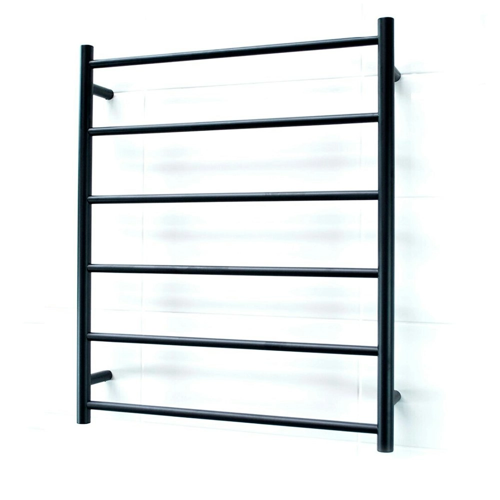 Radiant Matte Black 700 x 830mm Round Non Heated Towel Rail BLTR01