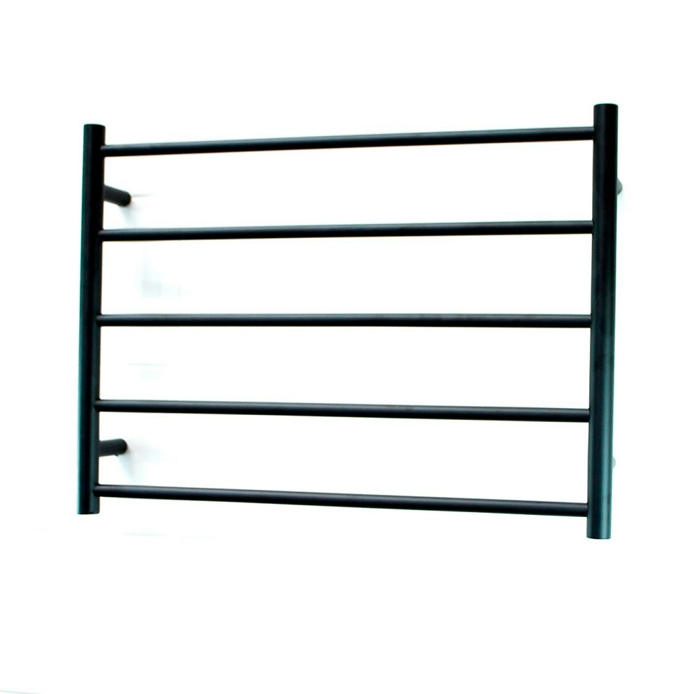 Radiant Matte Black 750 x 550mm Round Non Heated Towel Rail BLTR03