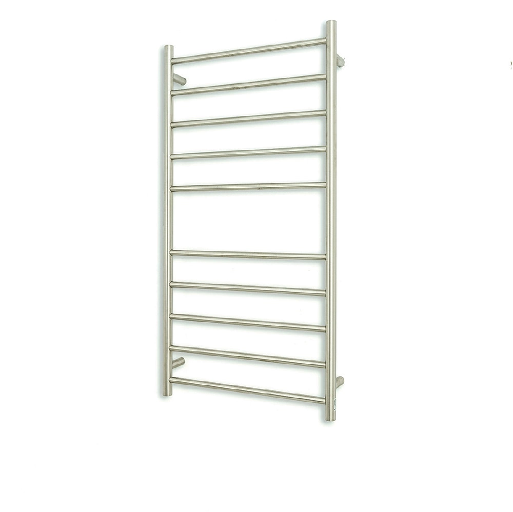 Radiant Brushed 600 x 1100mm Round Heated Towel Rail (Left Wiring) BRU-RTR02LEFT