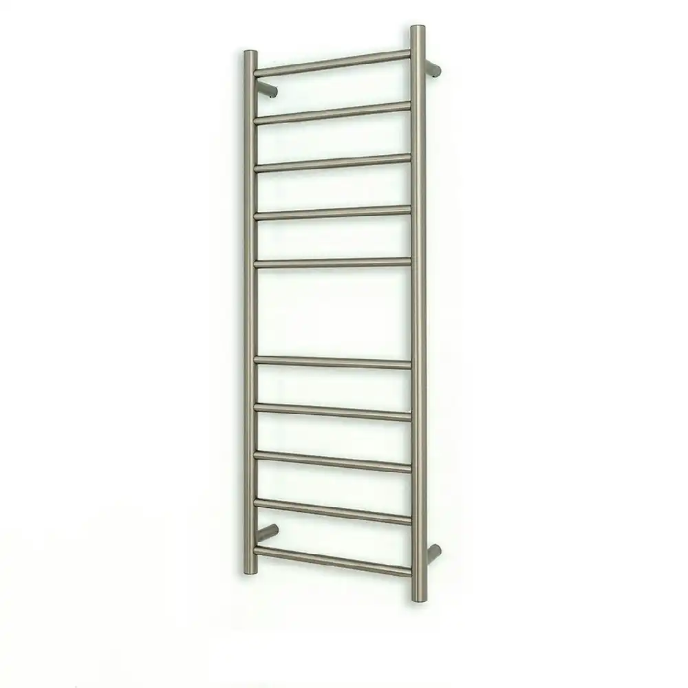 Radiant Gun Metal Grey 430 x 1100mm Round Heated Towel Rail (Left Wiring) GMG-RTR430LEFT