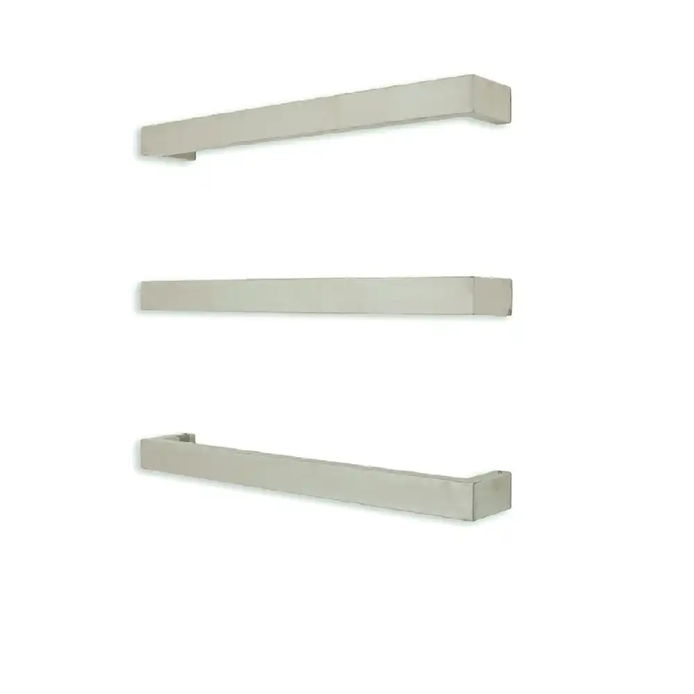 Radiant Brushed 500mm Square Single Bar Heated Towel Rail (Left or Right Wiring) BRU-SBSTR-500