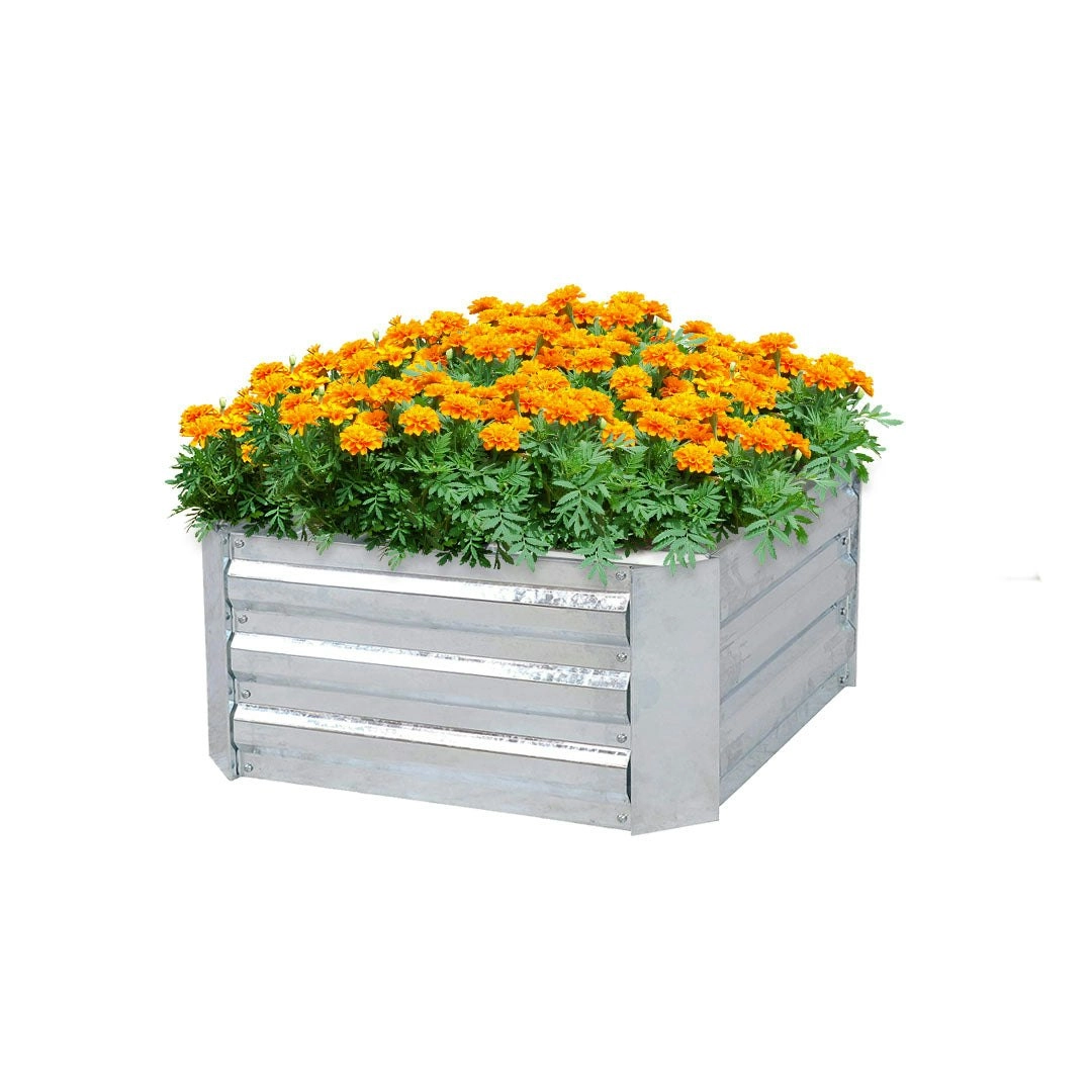 Soga 60cm Square Galvanised Raised Garden Bed Vegetable Herb Flower Outdoor Planter Box