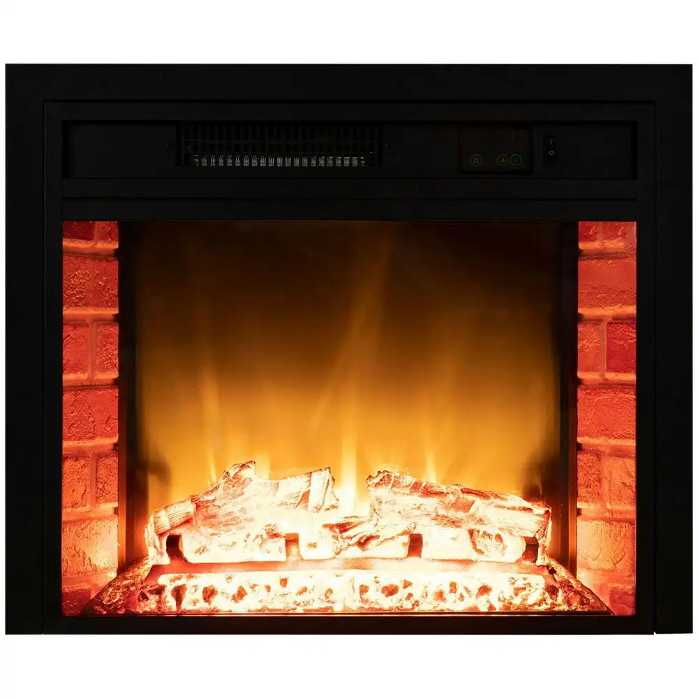 CARSON 65cm Electric Fireplace Heater Wall Mounted 1800W Stove with Log Flame Effect