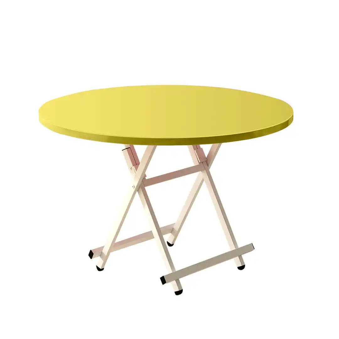 Soga Yellow Dining Table Portable Round Surface Space Saving Folding Desk Home Decor