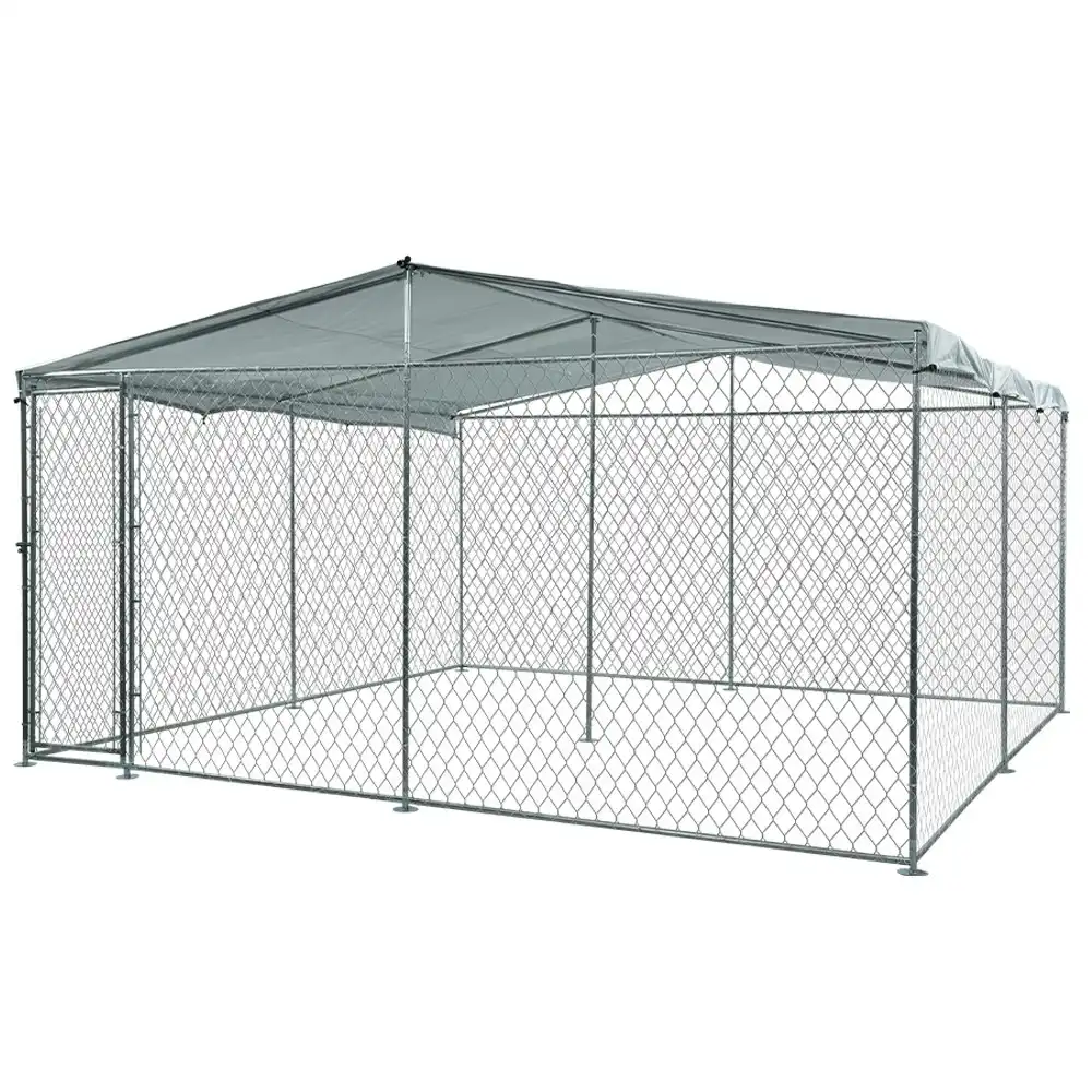 NeataPet 3x3m Dog Enclosure Pet Playpen Outdoor Wire Cage Puppy Fence with Cover Shade