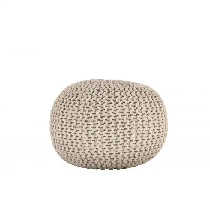 Ava Knitted Pouf ECRU