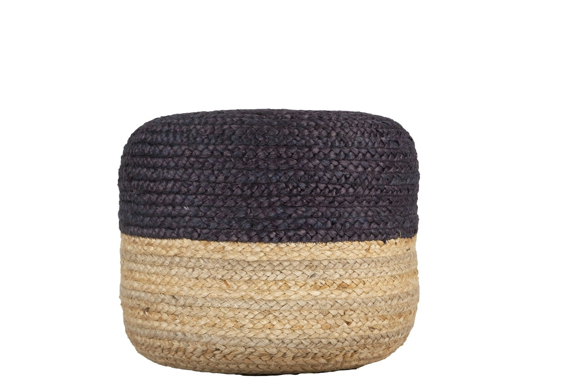 Ava Dual Color Jute Pouf NAT/ Blue