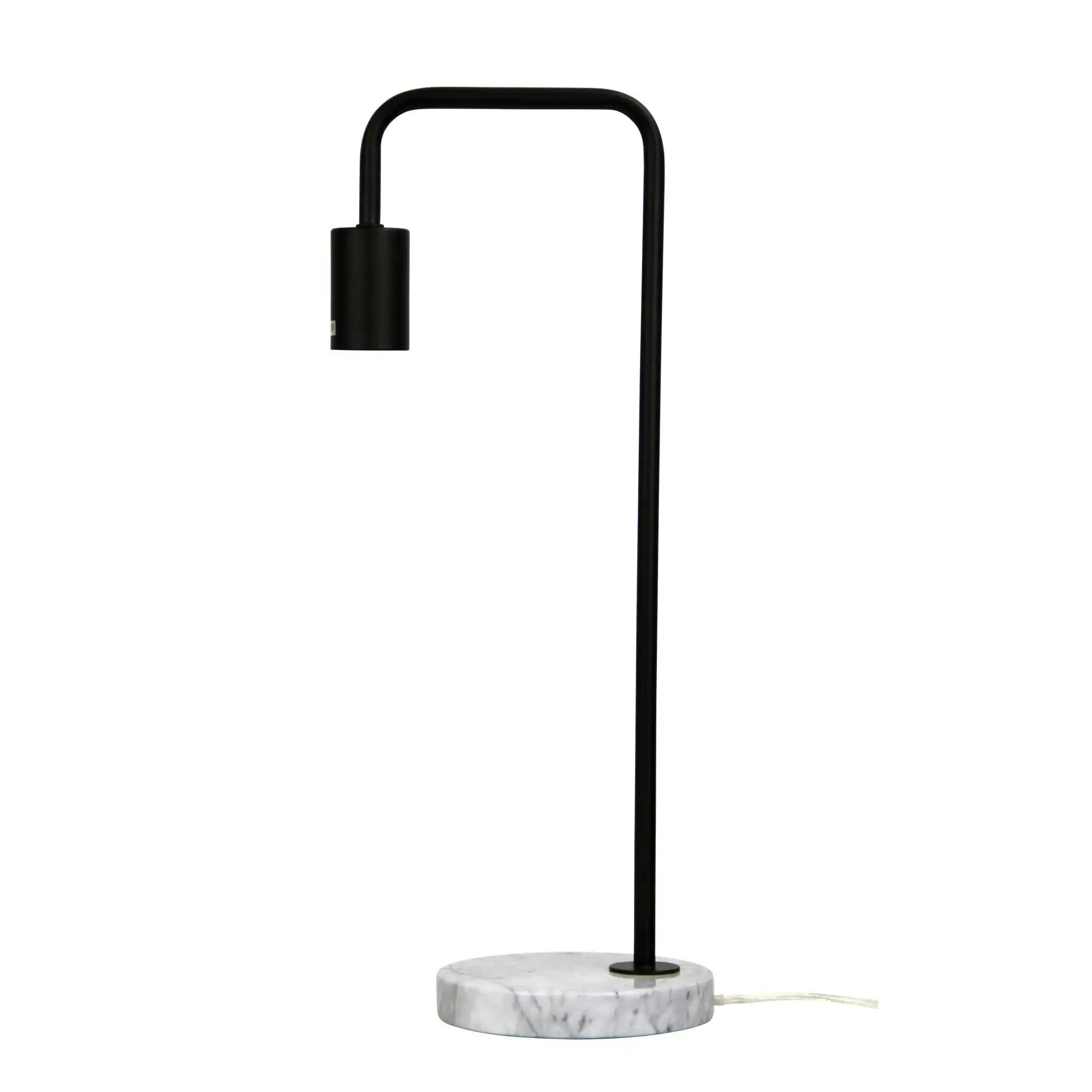 VILLE TABLE LAMP Black Scandi Lamp with Marble Base